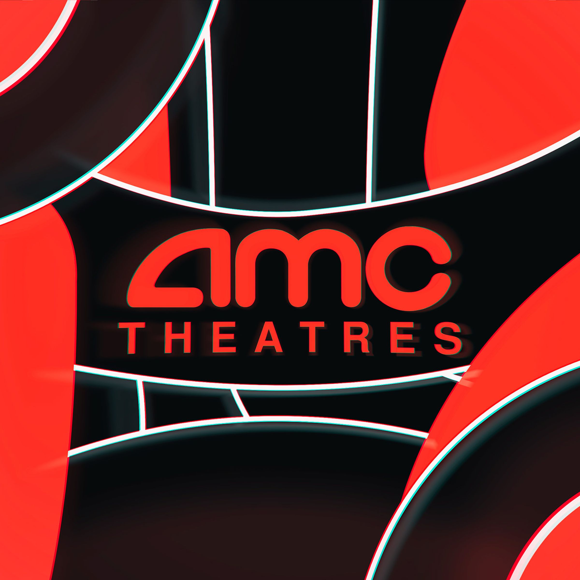 A red and black design featuring AMC logo art