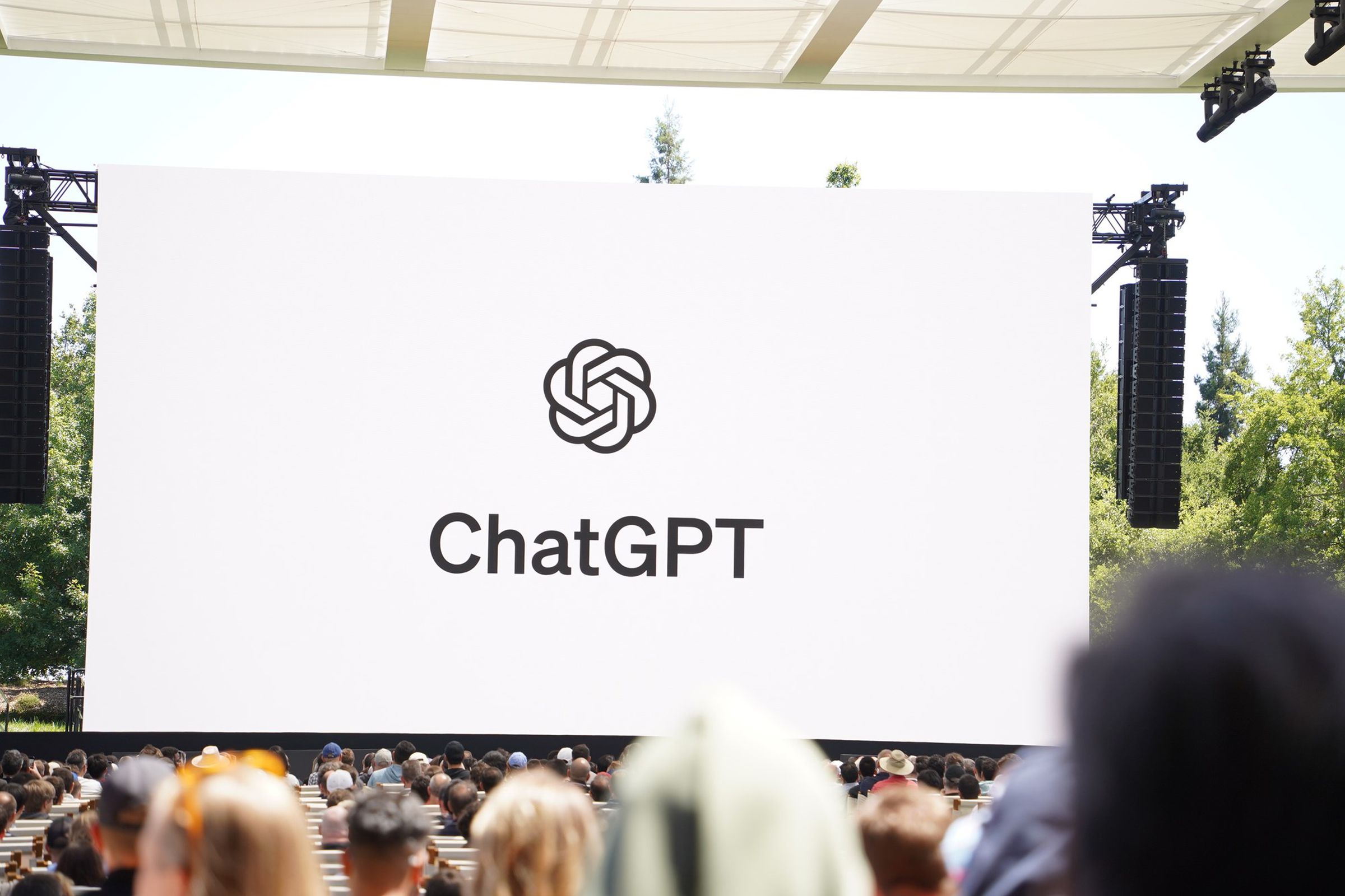 A slide of Apple announcing ChatGPT in Siri during its WWDC 2024 keynote.