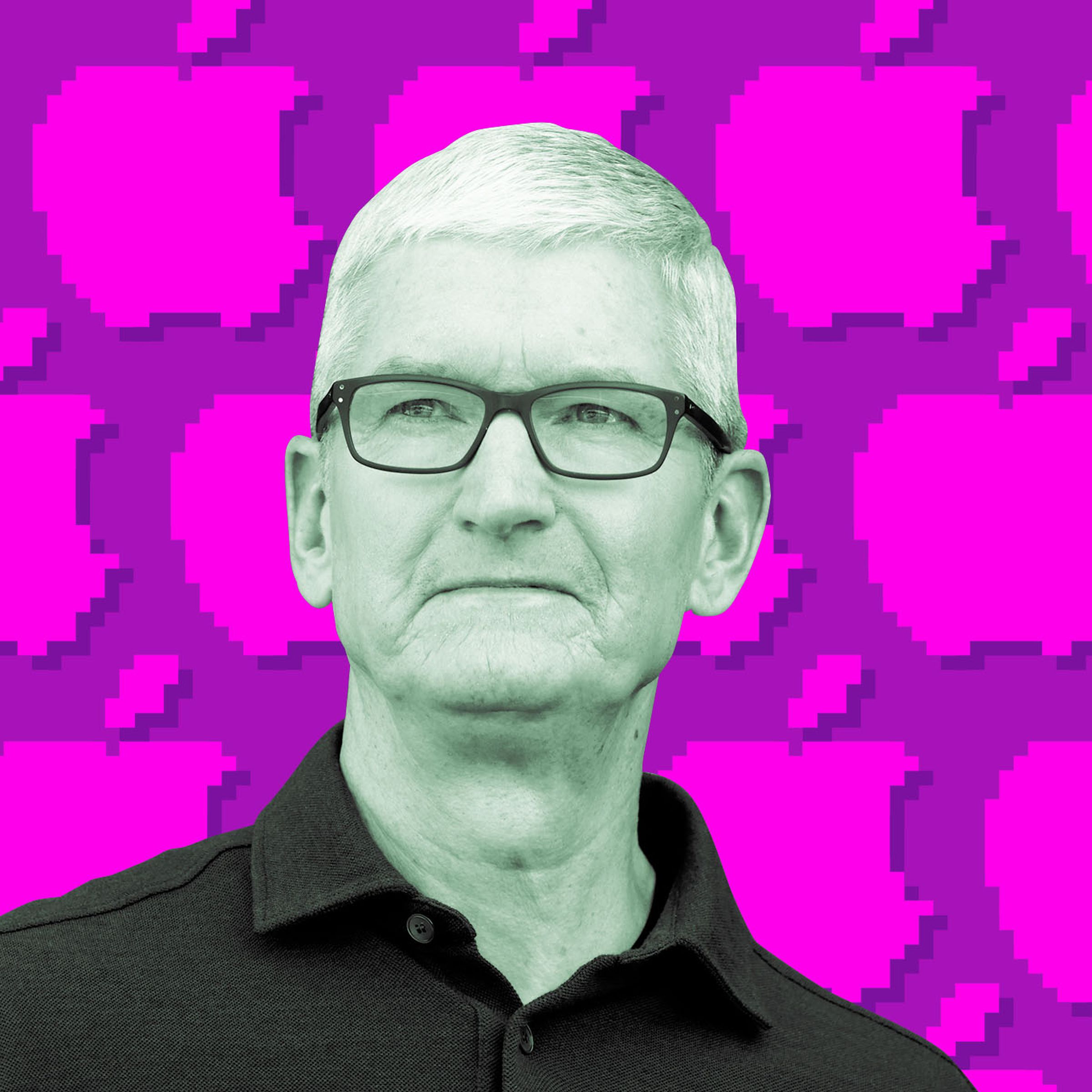 Photo illustration of Tim Cook.