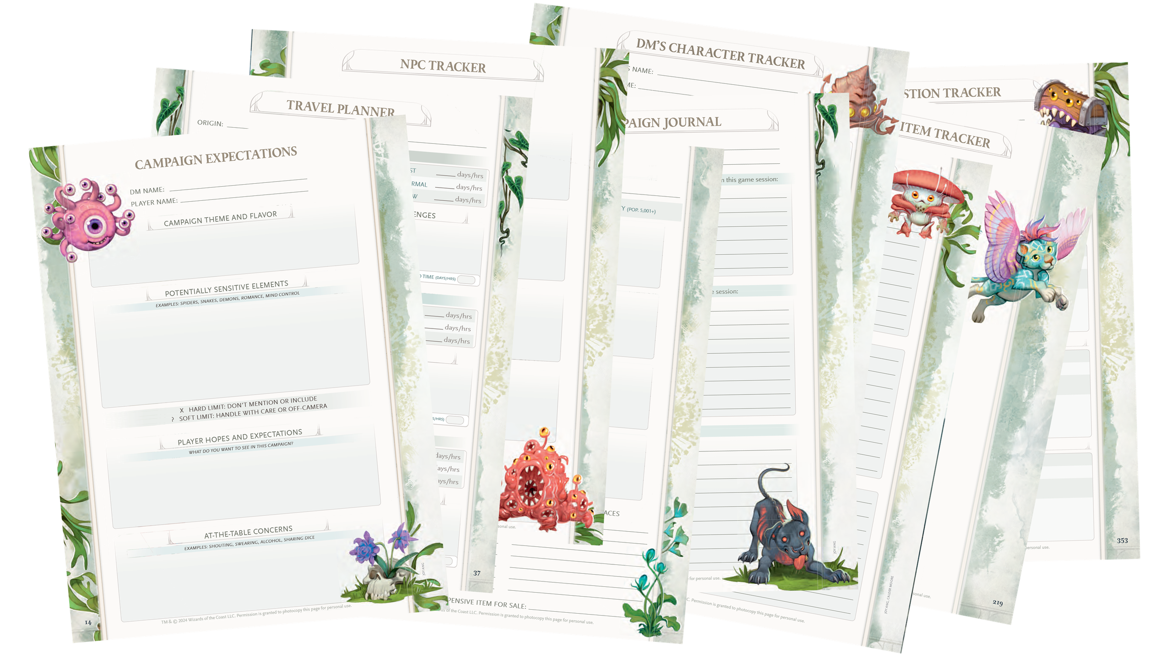 <em>Scattered throughout the Dungeon Master’s Guide will be tracking sheets to help DMs organize their own campaign journals. (View in full resolution </em><a href=other/em__-23 loading=